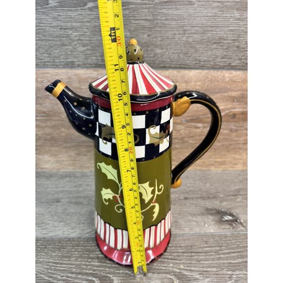 Rare Amber Rose Coffee Pot By Nanette Vacher 11.5” Tall ~unused Condition!! - Picture 5 of 11